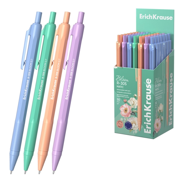 ErichKrause R-305 Matic Pastel Bloom Penna a sfera a scatto - Modelli assortiti - Spessore 0