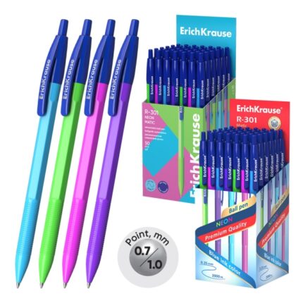 ErichKrause R-301 Matic Neon Penna a sfera a scatto - Modelli assortiti - Spessore tratto 0