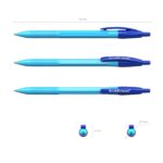 ErichKrause R-301 Matic Neon Penna a sfera a scatto - Modelli assortiti - Spessore tratto 0,35 mm - Colore blu - immagine 3