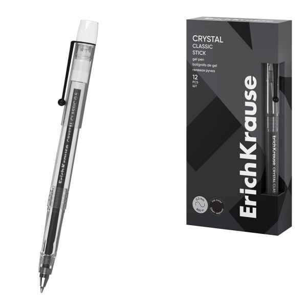 ErichKrause Crystal Stick Classic - Penna a sfera con cappuccio - Punta da 0