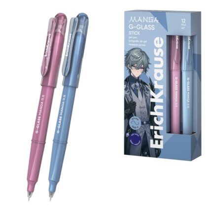 ErichKrause G-Glass Stick Manga Penna a sfera con cappuccio - Modelli assortiti - Spessore tratto 0