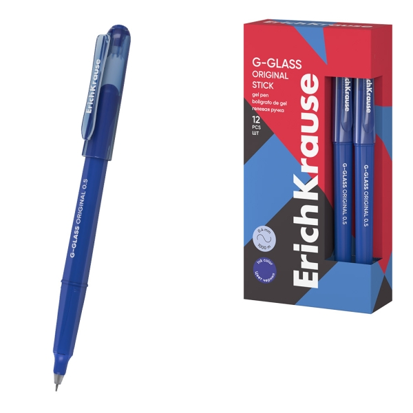 ErichKrause G-Glass Stick Original - Penna a sfera con cappuccio - Punta da 0