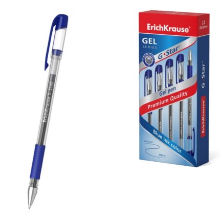 ErichKrause G-Star Stick and Grip Classic Penna a sfera con cappuccio - Punta da 0