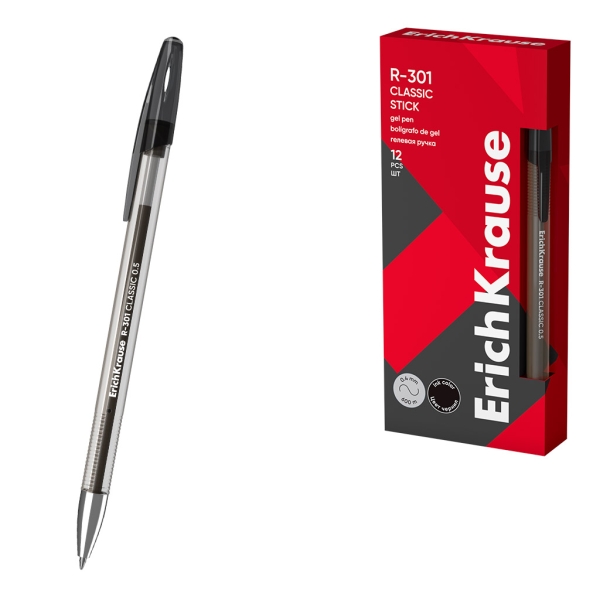 ErichKrause R-301 Gel Stick Classic Confezione da 12 penne con cappuccio - Punta da 0
