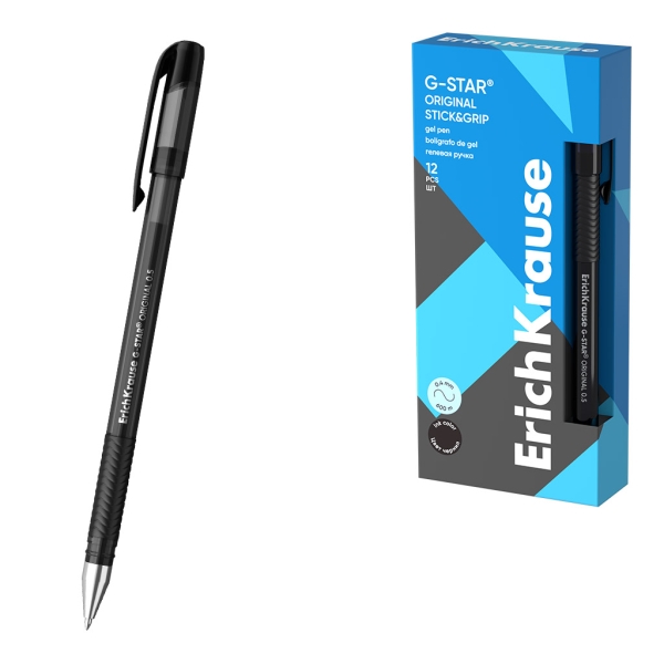 ErichKrause G-Star Stick and Grip Original Penna a sfera con cappuccio - Punta da 0