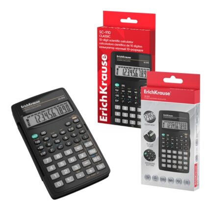 Calcolatrice scientifica ErichKrause SC-910 Classic - Display LCD a 10 cifre - 56 funzioni - Spegnimento automatico - Colore: nero