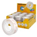 ErichKrause Crystal Espositore con 36 nastri adesivi - Alta adesività - Larghezza 18 mm - 33 metri - Resistente allo strappo longitudinale - Colore trasparente