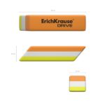 ErichKrause Drive Neon - Confezione da 3 gomme da cancellare - Gomma termoplastica - Ipoallergenica - Non lascia residui - Senza PVC - Colori assortiti - immagine 3