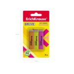 ErichKrause Drive Neon - Confezione da 3 gomme da cancellare - Gomma termoplastica - Ipoallergenica - Non lascia residui - Senza PVC - Colori assortiti - immagine 4