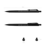 9 mm - Gomma integrata - Corpo triangolare con rivestimento morbido - Ergonomico - Colore nero