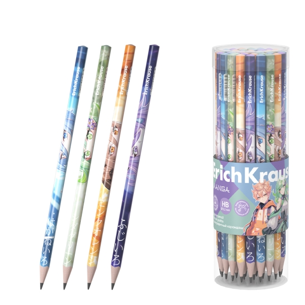 ErichKrause Matita da disegno - Miniera HB - Corpo triangolare - Impugnatura ergonomica - Colori assortiti