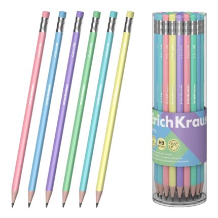 ErichKrause Matita da disegno con gomma - Mina HB - Corpo triangolare - Impugnatura ergonomica - Colori assortiti