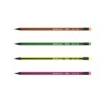 ErichKrause VIVO Matita al grafite con gomma - Mina HB - Corpo triangolare - Facile da temperare - Impugnatura ergonomica - Colori assortiti - immagine 2