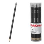 ErichKrause Jet Black 101 Matita di grafite con gomma - Miniera HB - Corpo esagonale - Colore nero