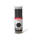 ErichKrause Jet Black 101 Matita di grafite con gomma - Miniera HB - Corpo esagonale - Colore nero - immagine 3