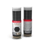 ErichKrause Jet Black 101 Matita di grafite con gomma - Miniera HB - Corpo esagonale - Colore nero - immagine 4