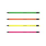 ErichKrause JOY Neon Matita di grafite con gomma - Miniera HB - Corpo rotondo - Plastica - Impugnatura ergonomica - Colori assortiti - immagine 2
