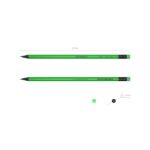 ErichKrause JOY Neon Matita di grafite con gomma - Miniera HB - Corpo rotondo - Plastica - Impugnatura ergonomica - Colori assortiti - immagine 3