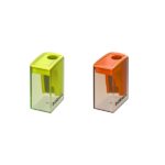 ErichKrause City Mini Neon Espositore con 28 temperamatite con contenitore - Plastica - Lama in acciaio al carbonio nichelata - Foro da 8 mm - Colori assortiti - immagine 2