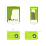 ErichKrause City Mini Neon Espositore con 28 temperamatite con contenitore - Plastica - Lama in acciaio al carbonio nichelata - Foro da 8 mm - Colori assortiti - immagine 3