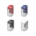 ErichKrause City Mini Classic Espositore con 28 temperamatite con contenitore - Plastica - Lama in acciaio al carbonio nichelata - Foro da 8 mm - Colori assortiti - immagine 2