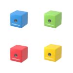 ErichKrause S-Cube Neon Espositore con 24 temperamatite con contenitore - Plastica - Lama in acciaio al carbonio nichelata - Foro da 8 mm - Colori assortiti - immagine 2