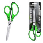 ErichKrause Megapolis Ergo Forbici da 20 cm - Manici in plastica e gomma antiscivolo - Acciaio inossidabile - Ergonomiche - Colore verde