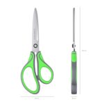 ErichKrause Megapolis Ergo Forbici da 20 cm - Manici in plastica e gomma antiscivolo - Acciaio inossidabile - Ergonomiche - Colore verde - immagine 2