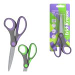 ErichKrause Comfort Forbici da 15 cm - Manici in plastica e gomma antiscivolo - Doppia affilatura - Acciaio inossidabile - Ergonomiche - Colori assortiti
