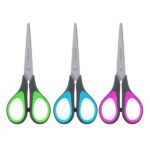 ErichKrause EasyCut+ Forbici da 17 cm - Impugnature in plastica e gomma antiscivolo - Doppia affilatura - Acciaio inossidabile - Colori assortiti - immagine 2