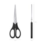 ErichKrause EasyCut Forbici da 17 cm per mancini - Impugnature in plastica resistente agli urti - Doppia affilatura - Acciaio inossidabile - Ergonomiche - Colore: nero - immagine 2