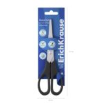 ErichKrause EasyCut Forbici da 17 cm per mancini - Impugnature in plastica resistente agli urti - Doppia affilatura - Acciaio inossidabile - Ergonomiche - Colore: nero - immagine 3