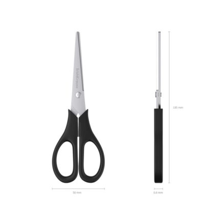 5 cm - Manici in plastica resistente agli urti - Manici in plastica resistente agli urti - Doppia affilatura - Acciaio inossidabile - Ergonomiche - Colore nero