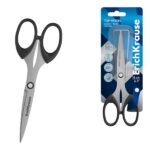 ErichKrause Top Model Forbici da 16 cm - Lame ad arco - Impugnature in plastica resistente agli urti - Doppia affilatura - Acciaio inossidabile - Ergonomiche - Colore nero