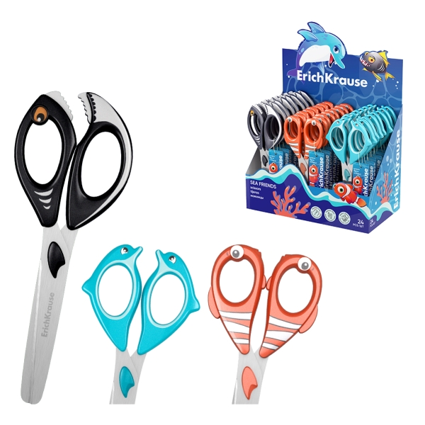 ErichKrause Sea Friends Espositore con 24 forbici da 14