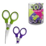 ErichKrause Junior Forbici da 13 cm - Punte arrotondate - Manici in plastica resistente agli urti - Acciaio inossidabile - Ergonomiche - Colori assortiti