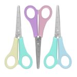 5 cm - Punte arrotondate - Riga da 5 cm sulla lama - Manici in plastica resistente agli urti - Acciaio inossidabile - Colori assortiti
