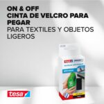 Tesa On & Off Nastro in velcro 20 mm x 1 m - Può essere aperto e chiuso fino a 10.000 volte - Colore: nero - immagine 5