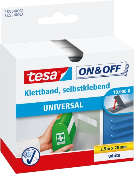 Tesa On & Off Nastro in velcro 20 mm x 2