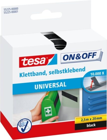 Tesa On & Off Nastro in velcro 20 mm x 2