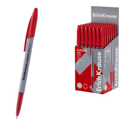 ErichKrause Slender Stick Grey Penna a sfera con cappuccio - Punta a ago da 0