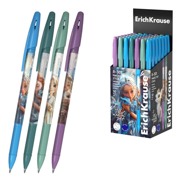 ErichKrause R-301 Stick Magic Pet Penna a sfera con cappuccio - Modelli assortiti - Tratto da 0