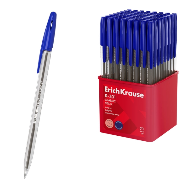 ErichKrause R-301 Stick Classic Penna a sfera con cappuccio - Punta da 1
