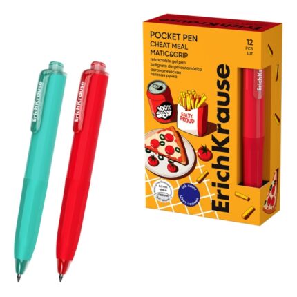 ErichKrause Pocket Pen Matic and Grip Cheat Meal Penna a scatto - Modelli con corpo assortiti - Spessore tratto 0