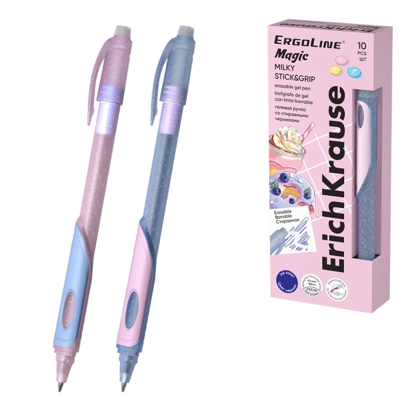 ErichKrause ErgoLine Magic Stick and Grip Milky Penna a gel cancellabile - Modelli assortiti - Spessore tratto 0