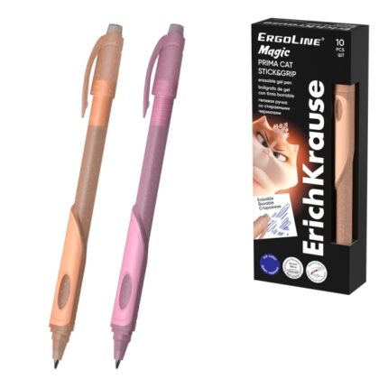 ErichKrause ErgoLine Magic Stick and Grip Prima Cat Penna a gel cancellabile - Modelli assortiti - Spessore tratto 0
