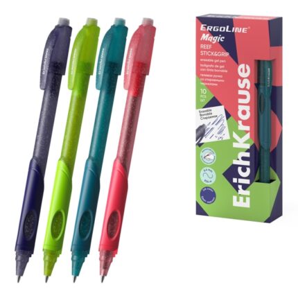 ErichKrause ErgoLine Magic Stick and Grip Reef Penna a gel cancellabile - Modelli assortiti - Spessore tratto 0