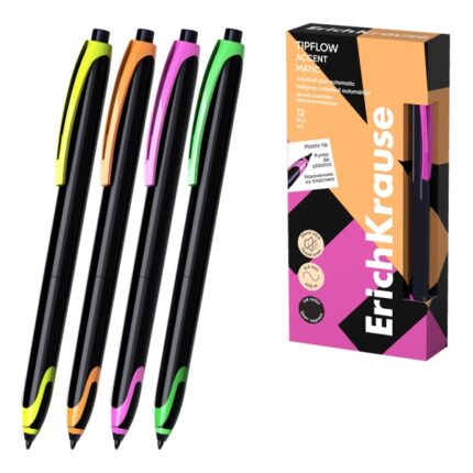ErichKrause TipFlow Matic Accent Penna a sfera retrattile - Modelli con corpo in diverse finiture - Spessore tratto 0