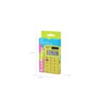 Calcolatrice tascabile ErichKrause PC-103 Neon - Display LCD a 8 cifre - Confezionata nella scatola originale - Alimentazione solare - Colore giallo neon - immagine 4
