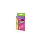 Calcolatrice tascabile ErichKrause PC-103 Neon - Display LCD a 8 cifre - Confezionata nella confezione originale - Alimentazione solare - Colore rosa neon - immagine 4